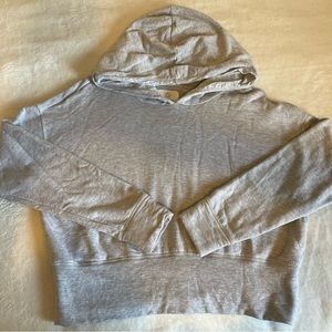 Aerie Offline Super Soft Gray Crop Hoodie Women’s Size Small